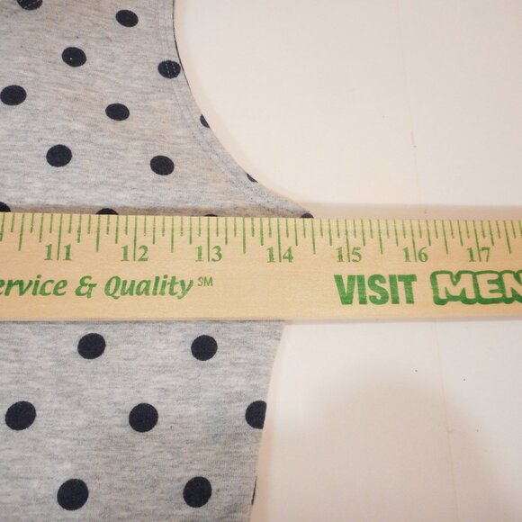 Express Women's size S Sleeveless Cropped Peplum Top Gray Polka Dot Zip - Picture 4 of 7